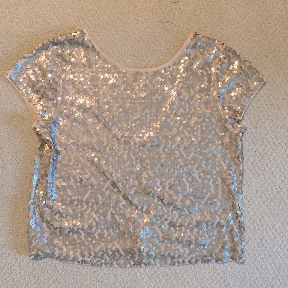 EXPRESS Gold Sequin Shirt - M